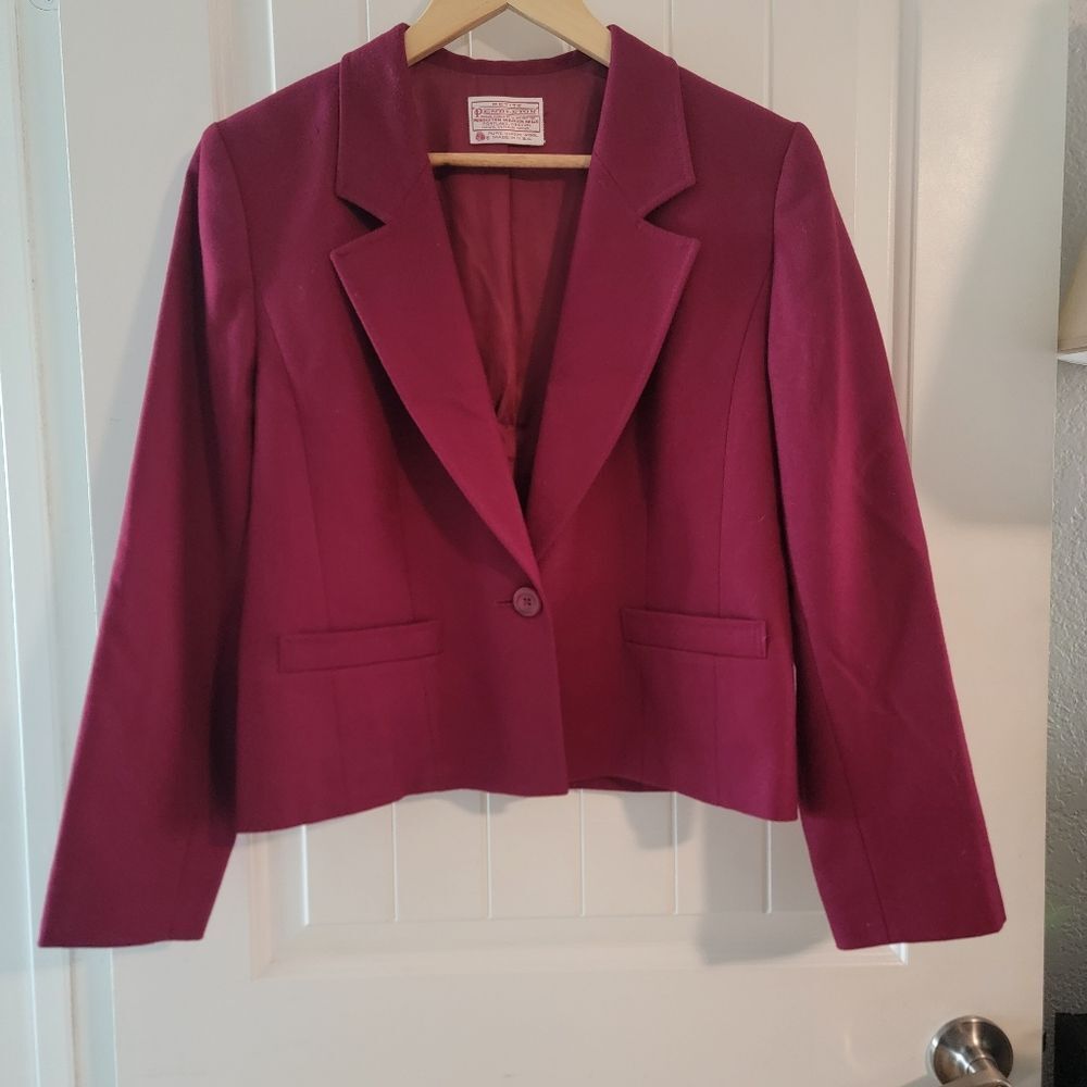 Vintage Pendleton Raspberry Wool Blazer 12P